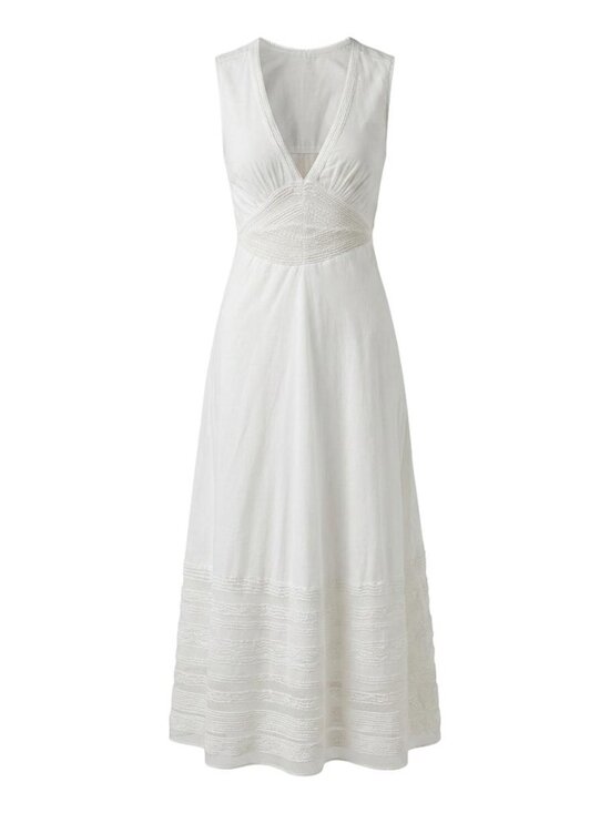 Catherine Malandrino Dresses & Skirts - Catherine Malandrino Victorian Romantic White Fairycore Lace V Neck Maxi Dress